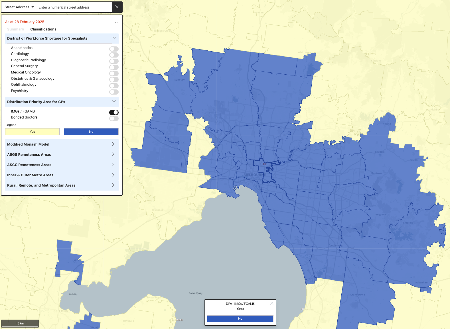 district workforce shortage map - interpret shading